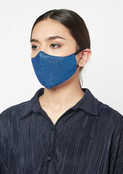 Blue shimmer face mask