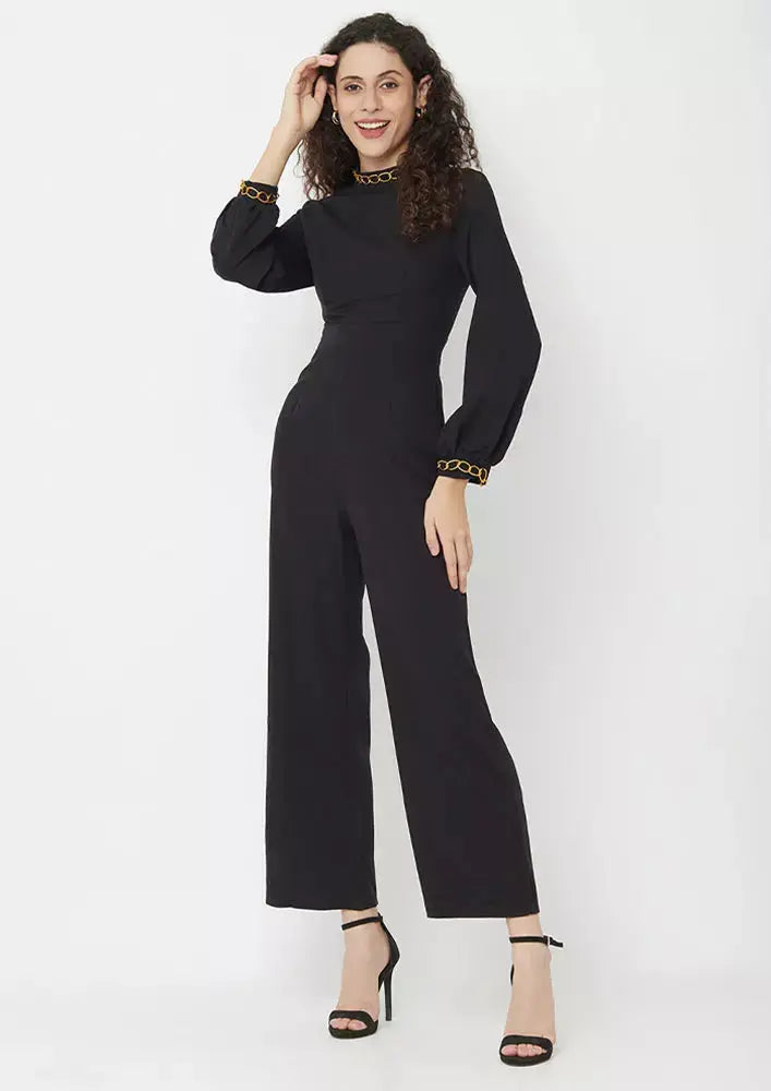 Turtleneck Long Sleeve Wide Leg Jumpsuit IKI CHIC Private Ltd