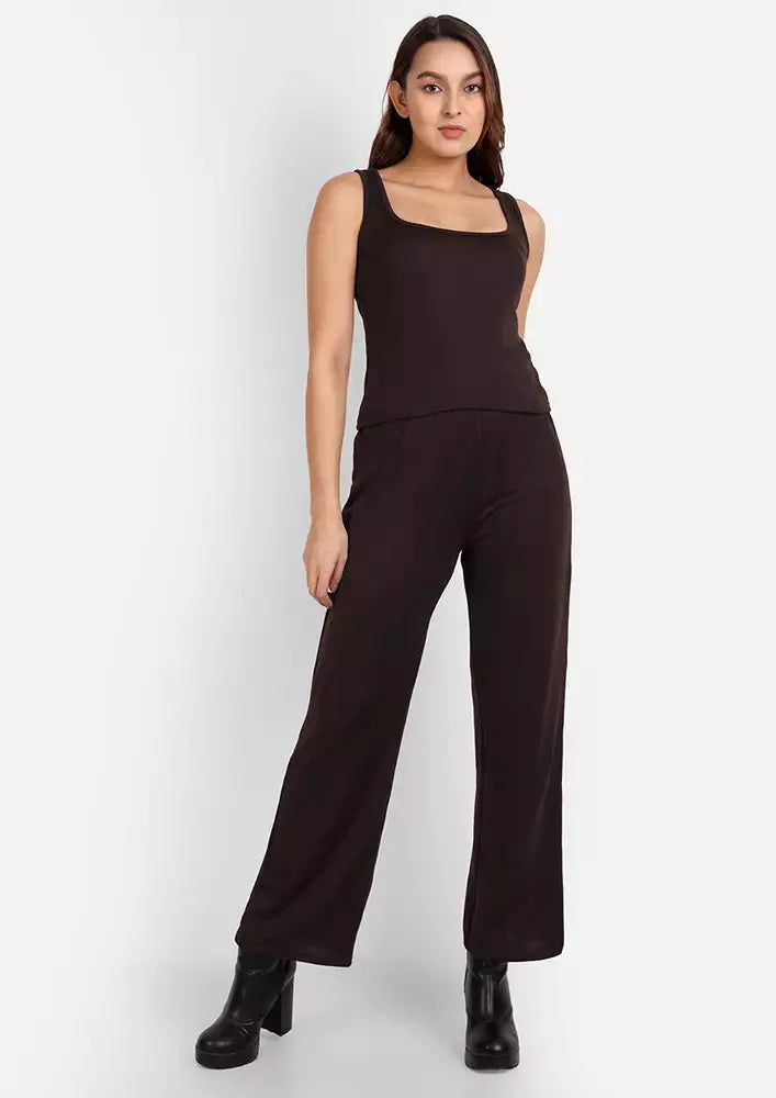 Brown Knitted Three Piece Lounge Set IKI CHIC Private Ltd