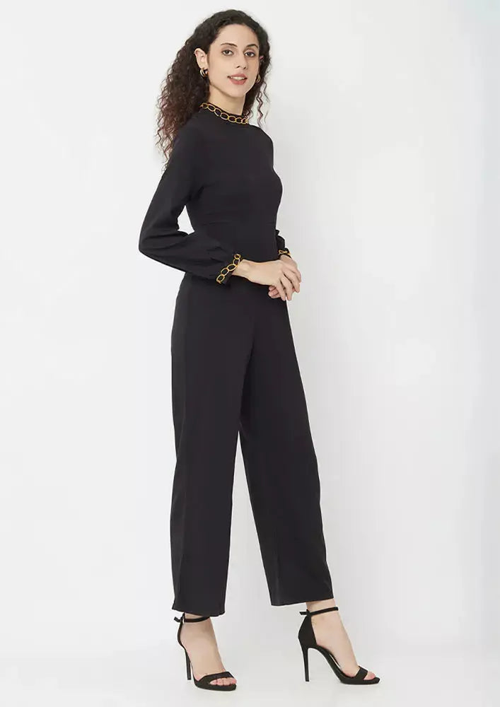Turtleneck Long Sleeve Wide Leg Jumpsuit IKI CHIC Private Ltd