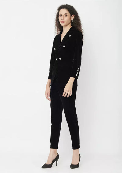 Velvet Slim Fit Blazer and Trouser Set