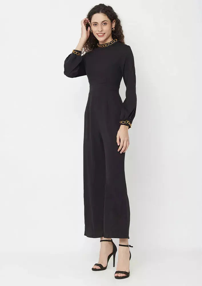 Turtleneck Long Sleeve Wide Leg Jumpsuit IKI CHIC Private Ltd
