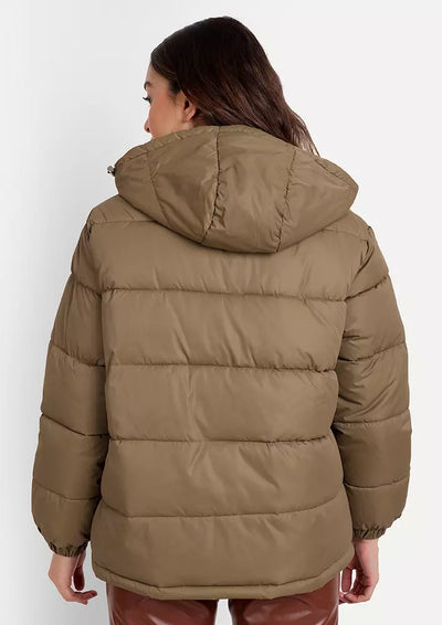 Brown Color Short Quilted Puffer Jacket
