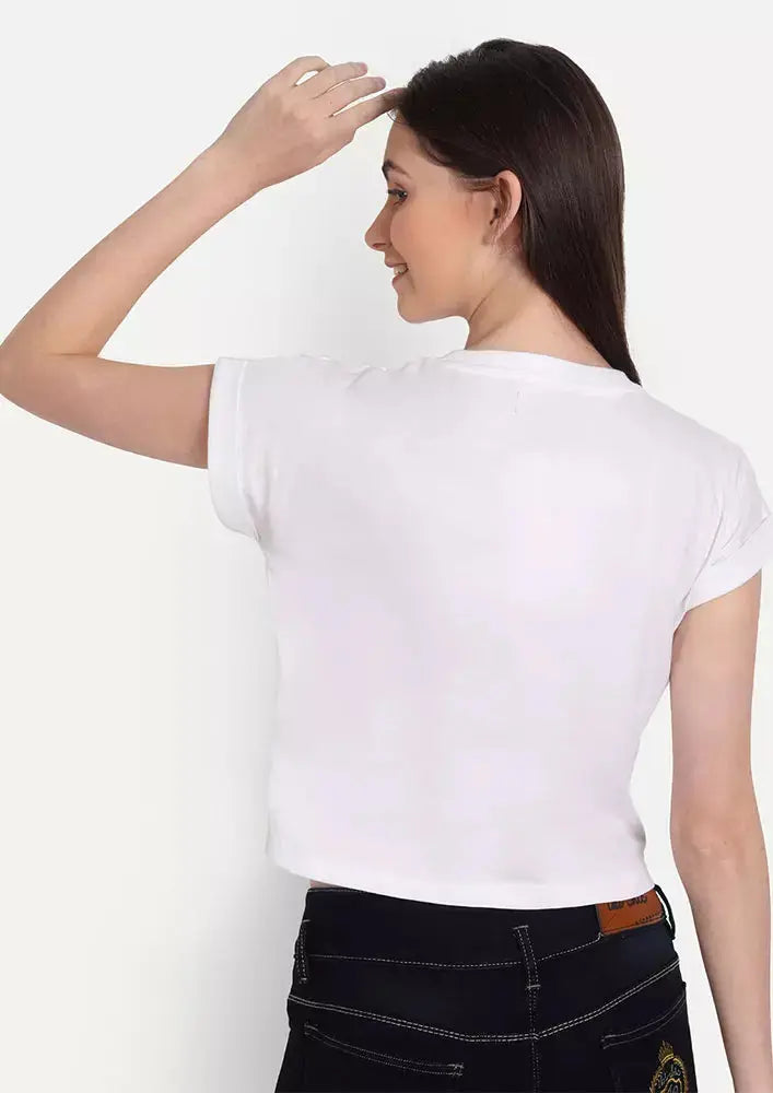 White Front Gathered Short Sleeve Top IKI CHIC Private Ltd