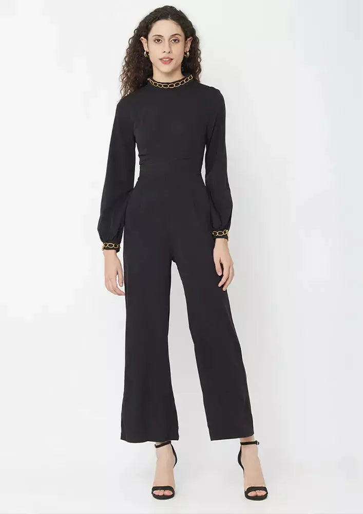 Turtleneck Long Sleeve Wide Leg Jumpsuit IKI CHIC Private Ltd