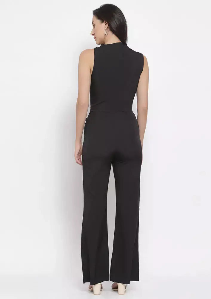 Slashed Neck Flared Jumpsuit IKI CHIC Private Ltd
