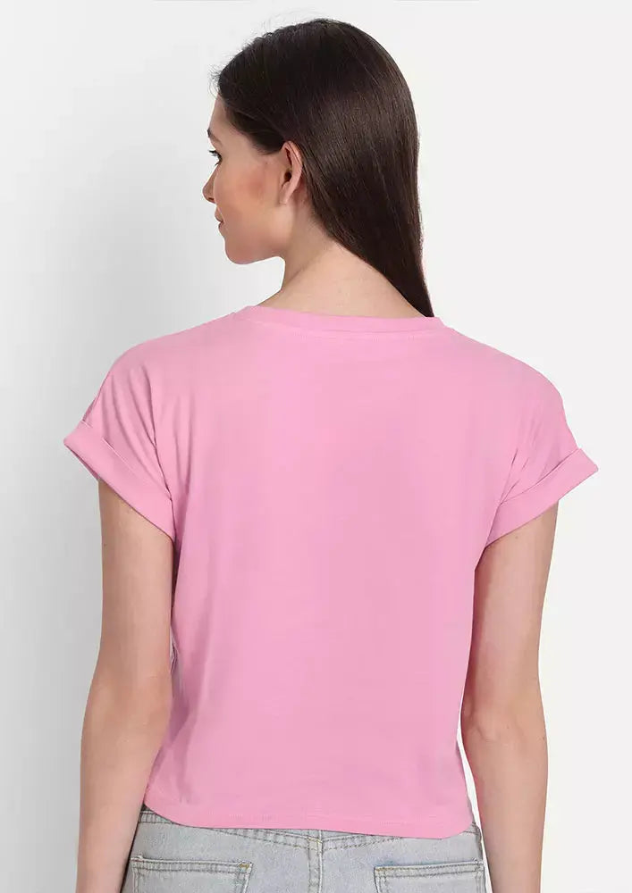 Pink Front Gathered Short Sleeve Top IKI CHIC Private Ltd