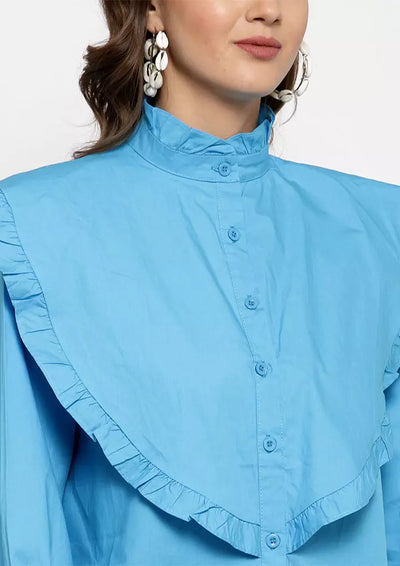 Women Full Sleeves Ruffle Shirt