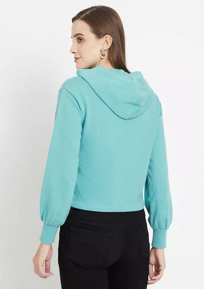 Sqaut Embroidered Crop Sweatshirt
