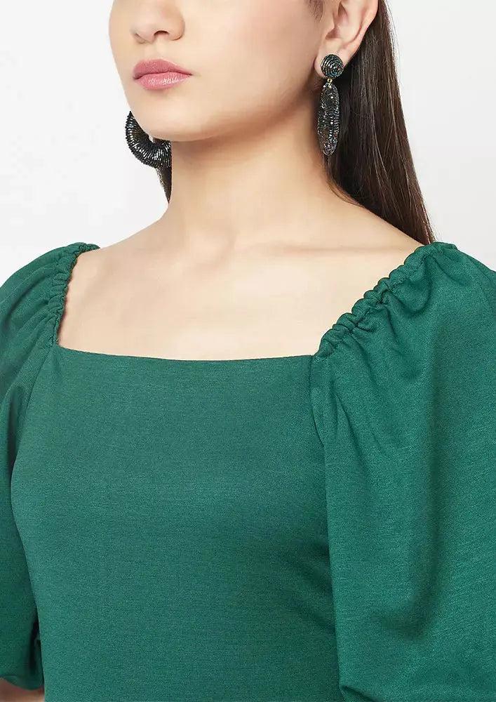 Puff Sleeves Wide Leg Waisted Jumpsuit IKI CHIC Private Ltd