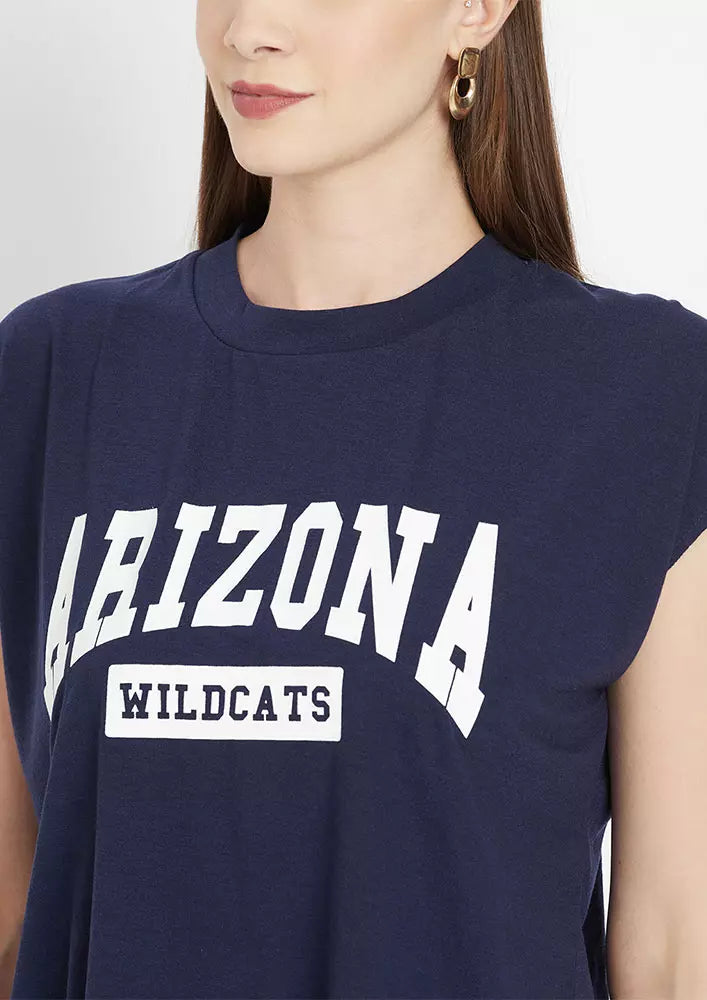 Arizona Print Crop T-Shirt blue