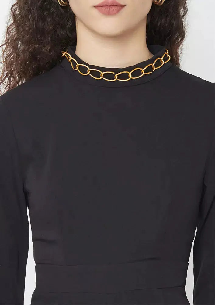 Turtleneck Long Sleeve Wide Leg Jumpsuit IKI CHIC Private Ltd