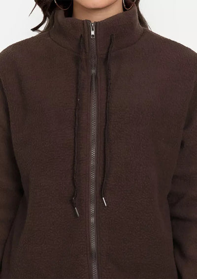 Brown Oversized Teddy Borg Jacket