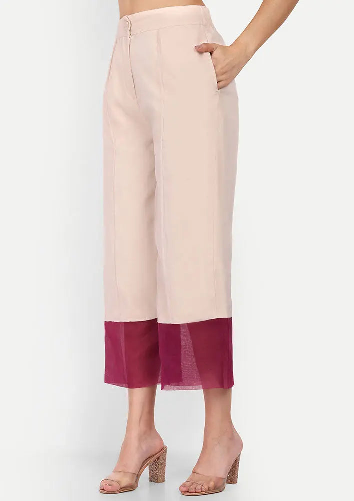 Organza Floral Print Oversize High-Low Top With Wide-Leg Pant Set IKI CHIC Private Ltd