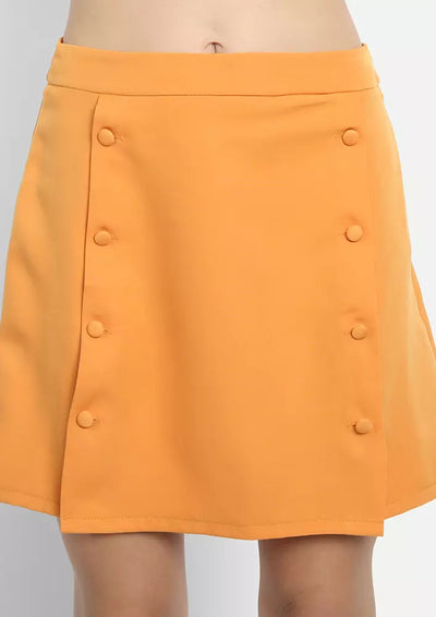 Women Button Detail Blazer And Mini Skirt Set