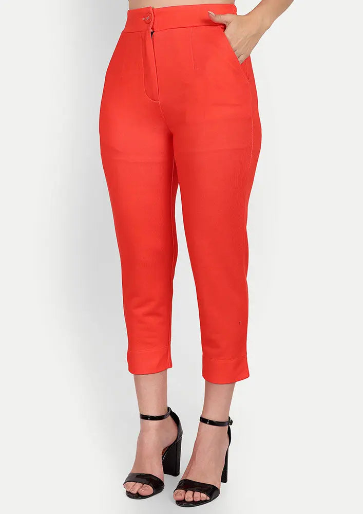 Giraffe Print Oversized Shirt With Orange Red Straight Pants Set IKI CHIC Private Ltd