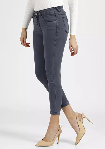 High Waisted Grey Stretchable Jeans