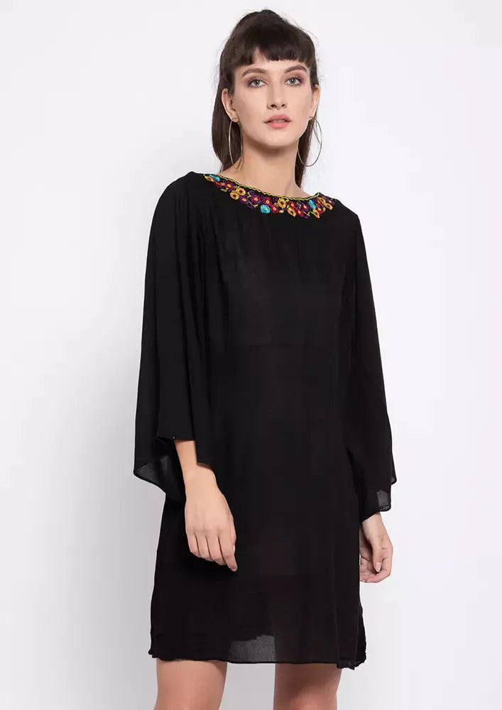 Flared Sleeve Embroidered Coverup IKI CHIC Private Ltd