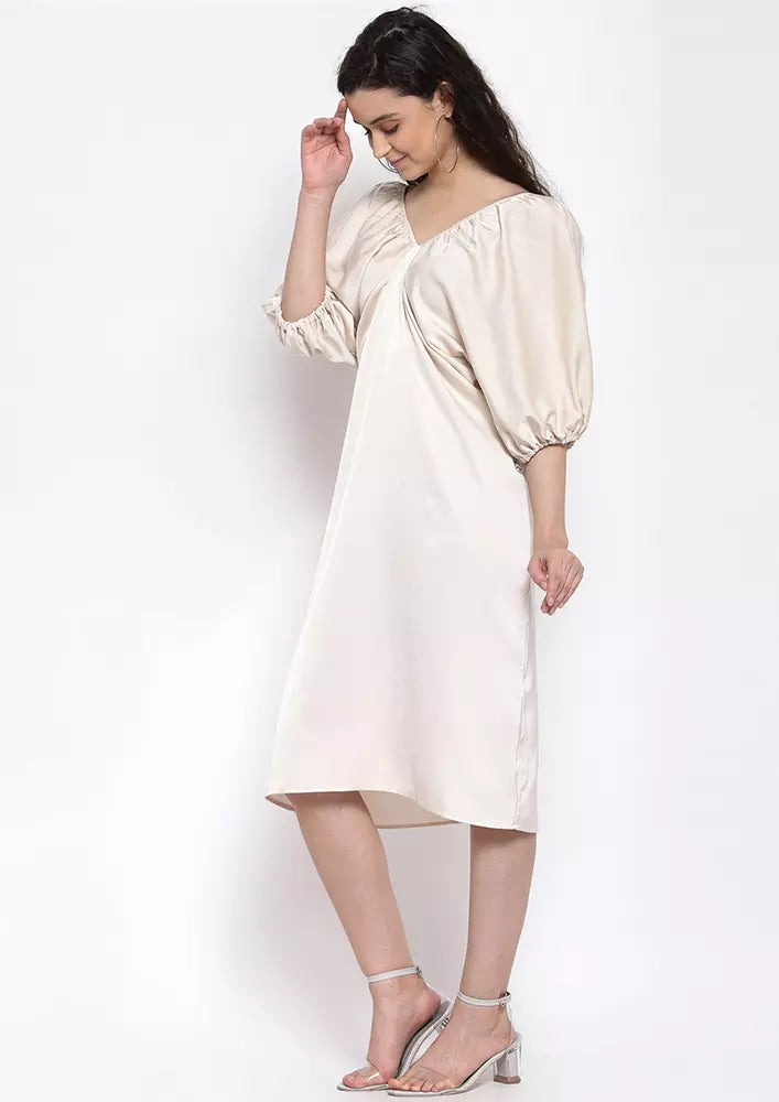 Kimono Sleeves Oversize Midi Dress white