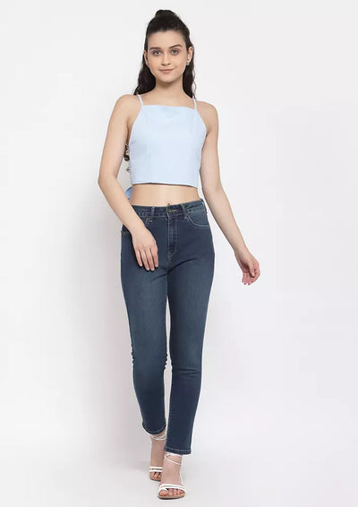 Strappy Back Bow Detail Crop Top