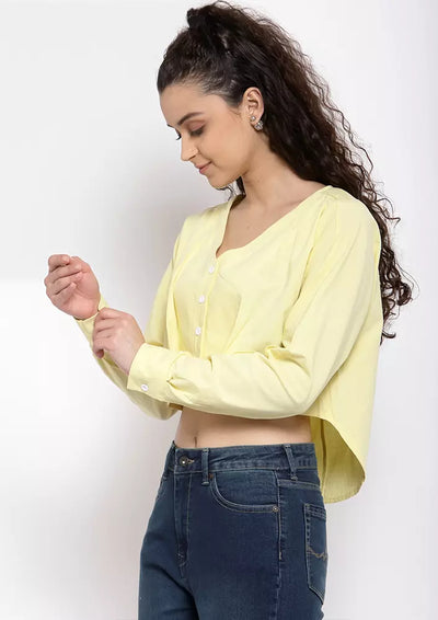 Front Twisted Cropped Shirt