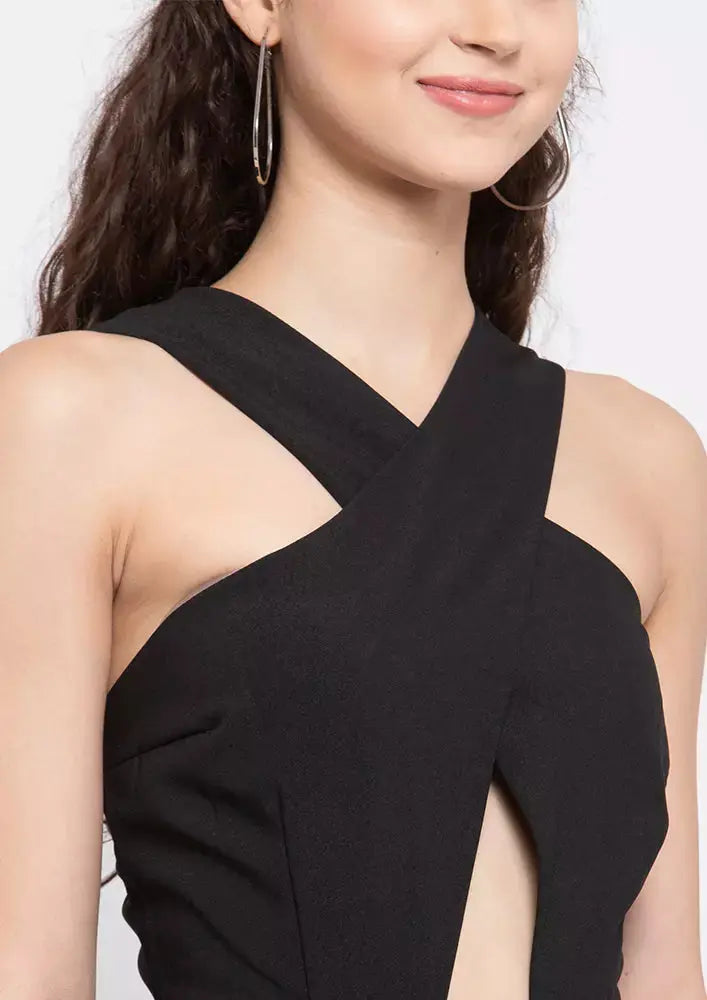 Halterneck Jumpsuit With Front Cut Out IKI CHIC Private Ltd