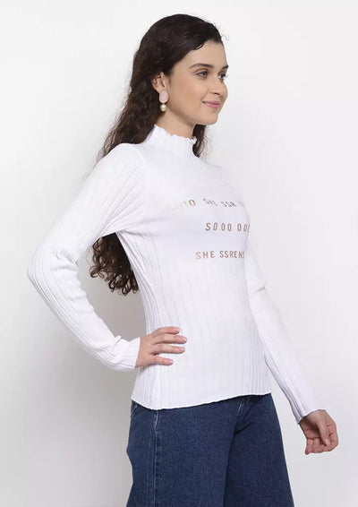 High Neck Long Sleeves Casual Blouse
