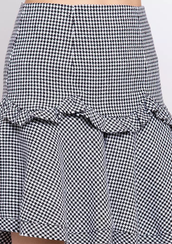 Check Print Flaired Mini Skirt IKI CHIC Private Ltd