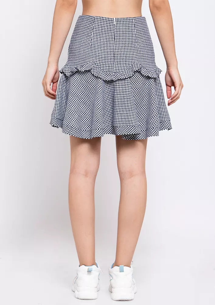 Check Print Flaired Mini Skirt IKI CHIC Private Ltd
