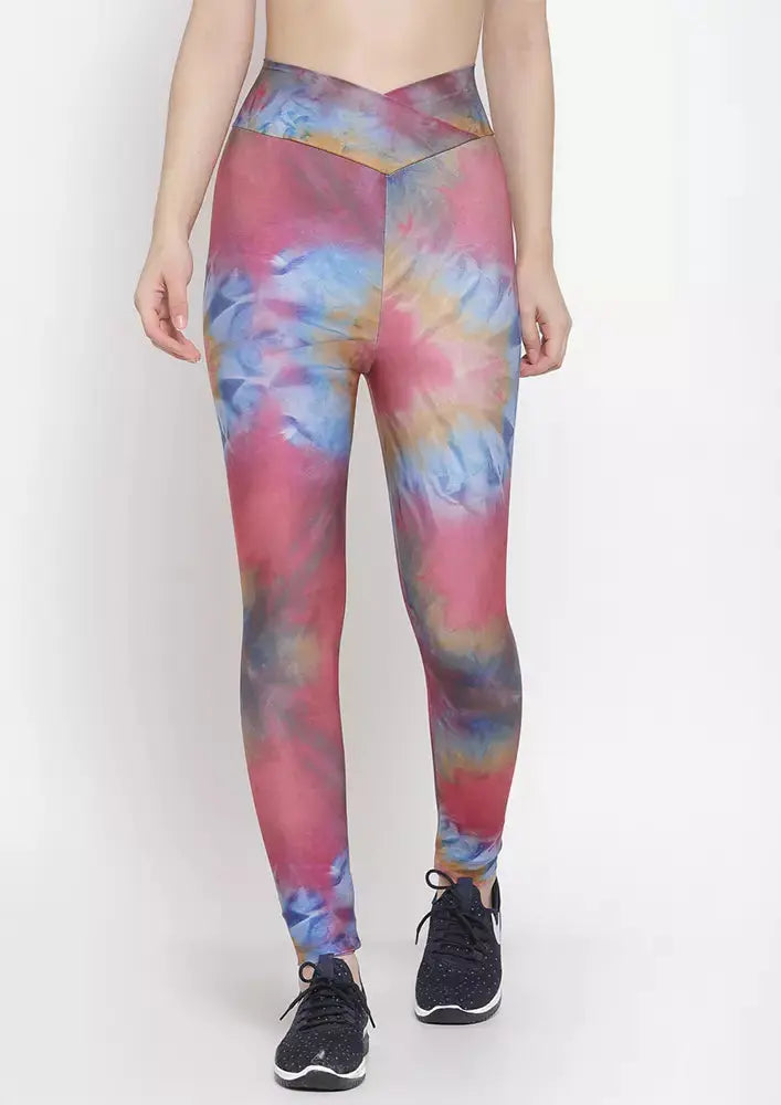 Multicolor Tie Dye Highwaist Yoga Leggings IKI CHIC Private Ltd