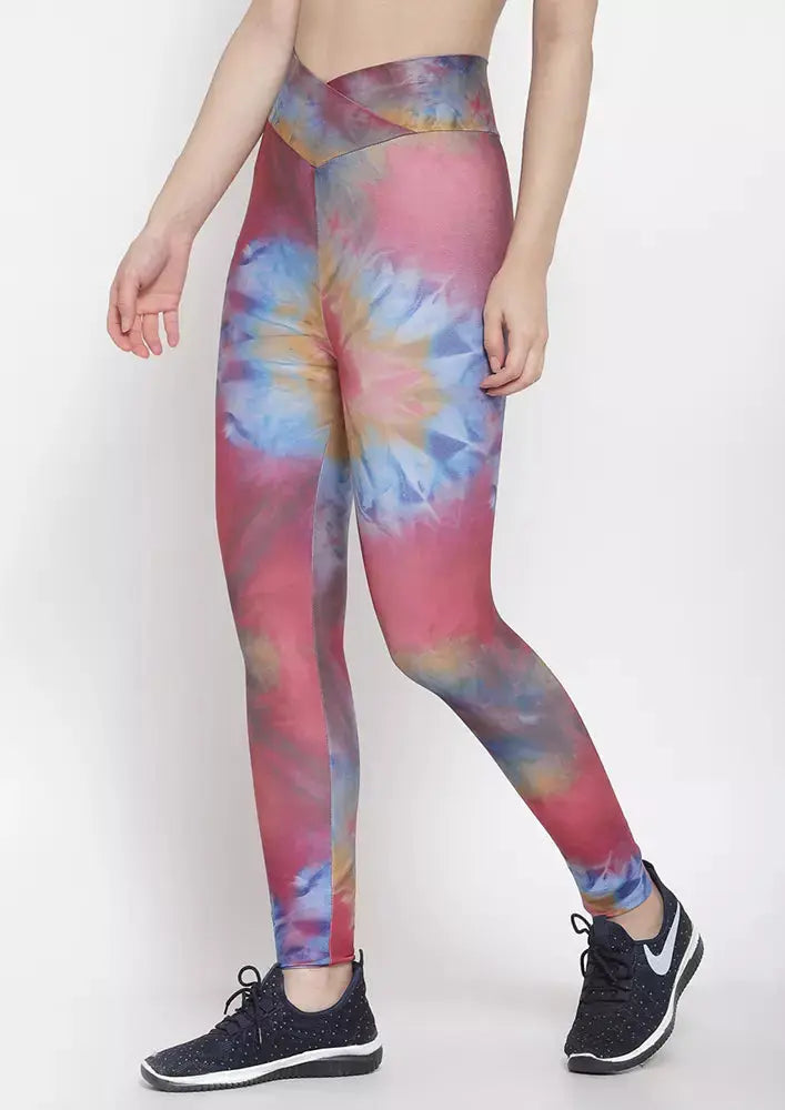 Multicolor Tie Dye Highwaist Yoga Leggings IKI CHIC Private Ltd