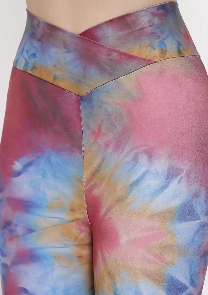 Multicolor Tie Dye Highwaist Yoga Leggings IKI CHIC Private Ltd