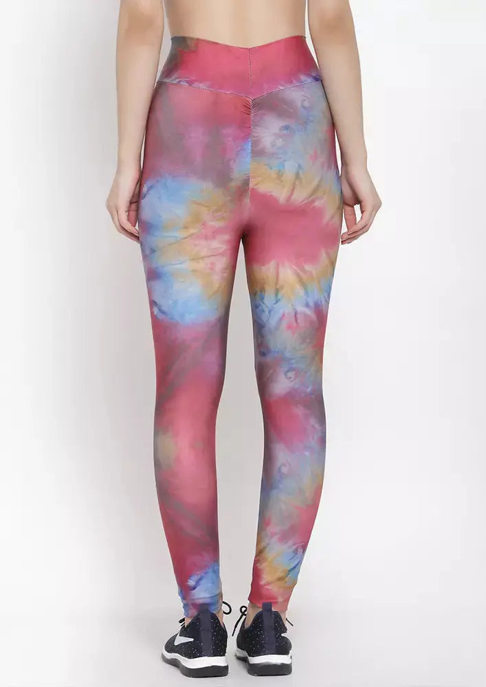 Multicolor Tie Dye Highwaist Yoga Leggings IKI CHIC Private Ltd