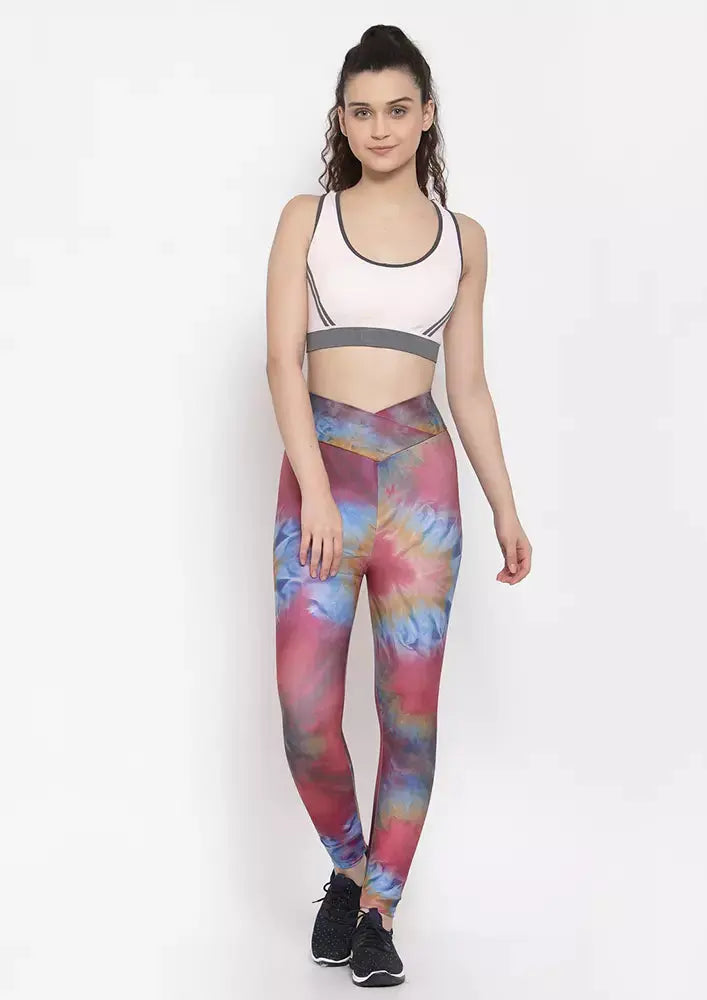 Multicolor Tie Dye Highwaist Yoga Leggings IKI CHIC Private Ltd