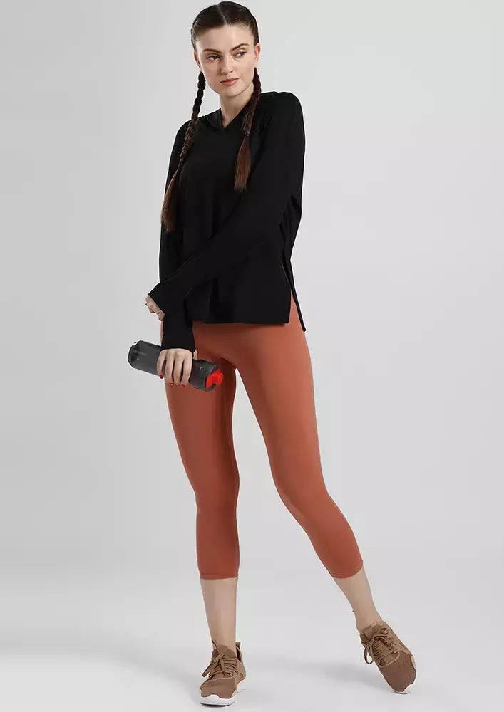 GYM HOODIE TOP WITH SIDE SPLIT IKI CHIC Private Ltd