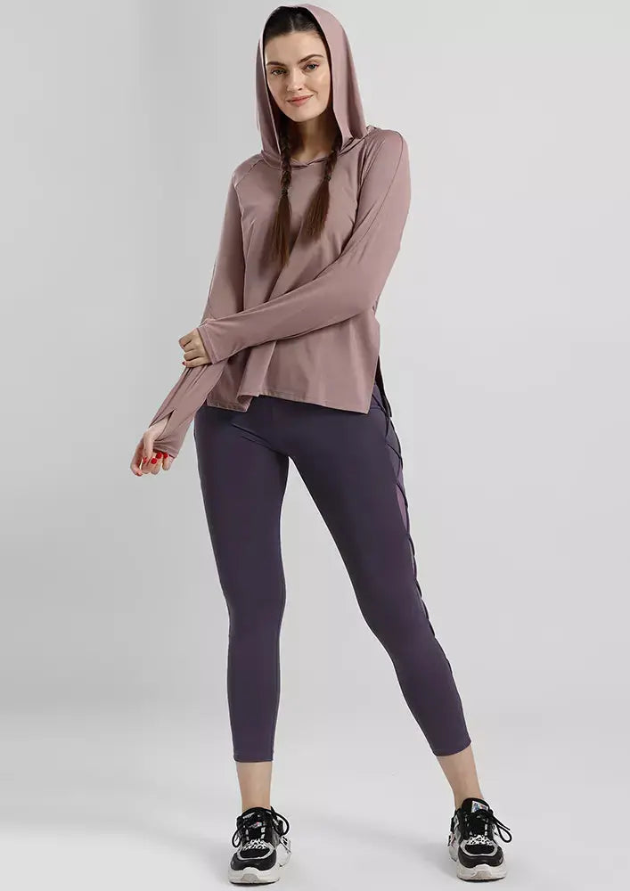 GYM HOODIE TOP WITH SIDE SPLIT IKI CHIC Private Ltd