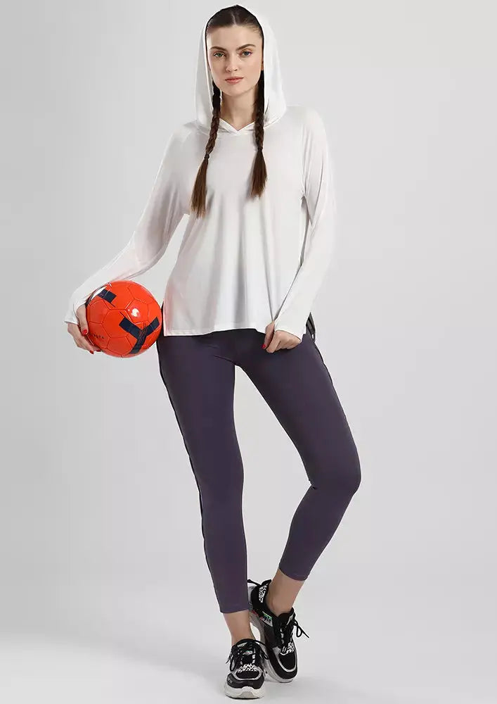 GYM HOODIE TOP WITH SIDE SPLIT IKI CHIC Private Ltd