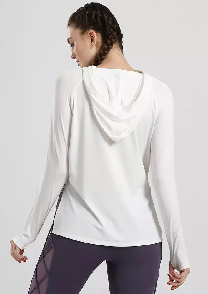 GYM HOODIE TOP WITH SIDE SPLIT IKI CHIC Private Ltd