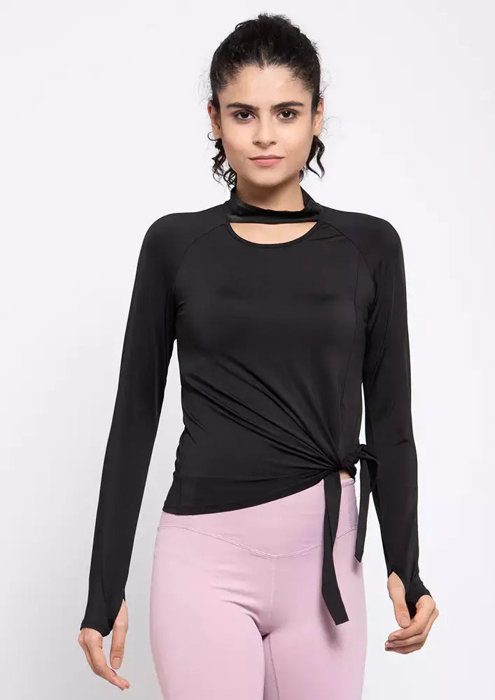 Full Sleeves Halterneck Gym Top IKI CHIC Private Ltd