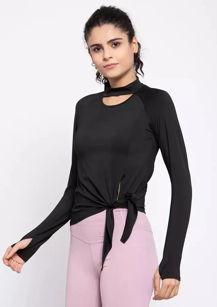 Full Sleeves Halterneck Gym Top IKI CHIC Private Ltd
