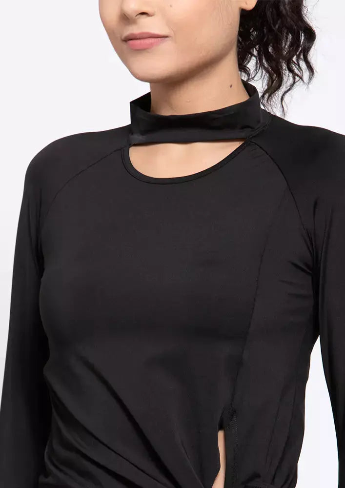 Full Sleeves Halterneck Gym Top IKI CHIC Private Ltd