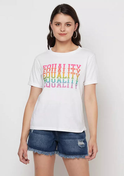 Multicolored Slogan Pride T-Shirt