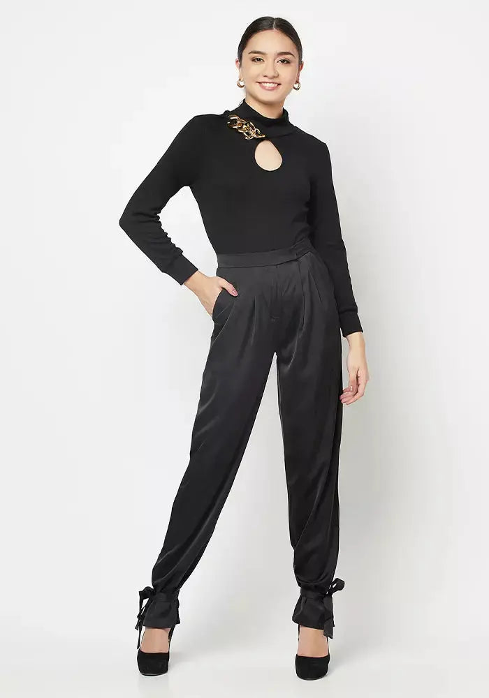 High Waist Casual Trousers IKI CHIC Private Ltd