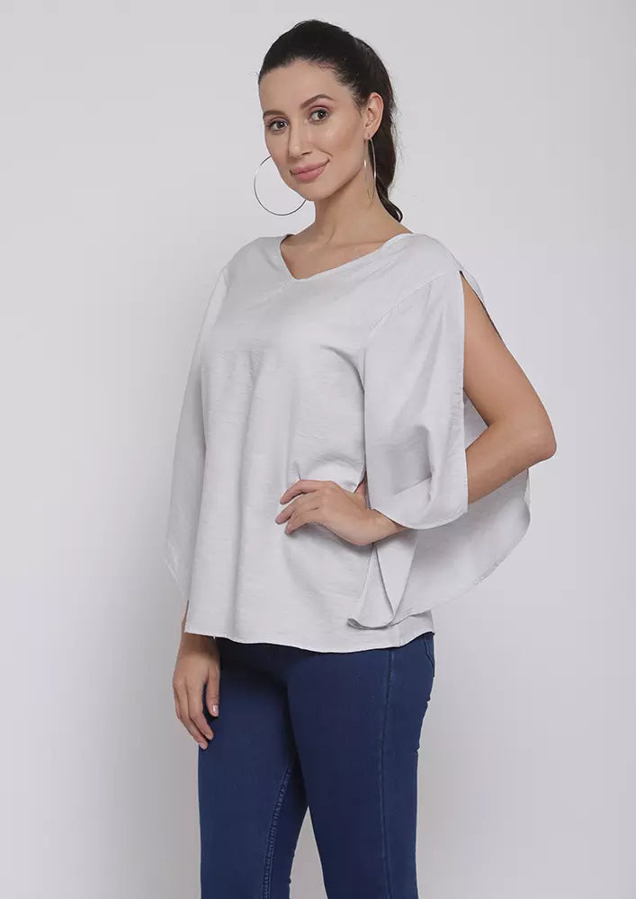Bow Knot Flared Sleeve Blouse