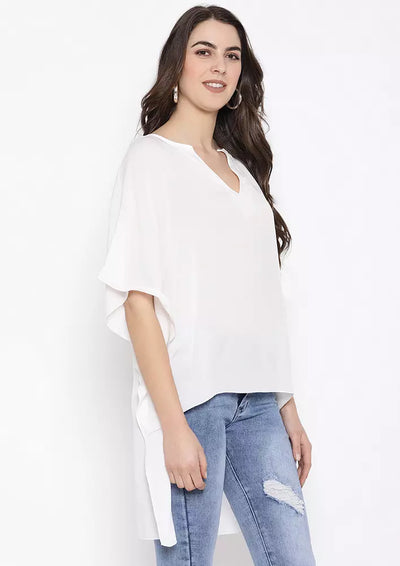 V-Neck Loose Style Highlow Kaftan Top