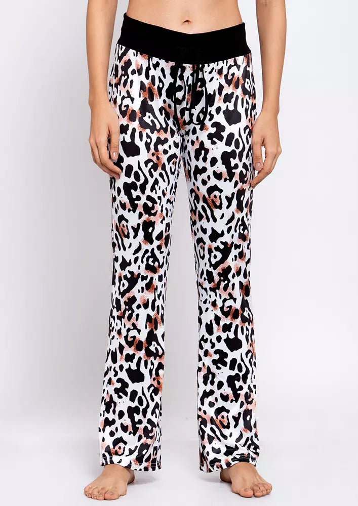 Leopard Print Wide Leg Lounge Pant
