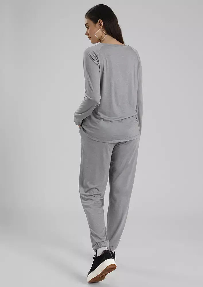Raglon Sleeve Top And Pant Loungewear Set IKI CHIC Private Ltd