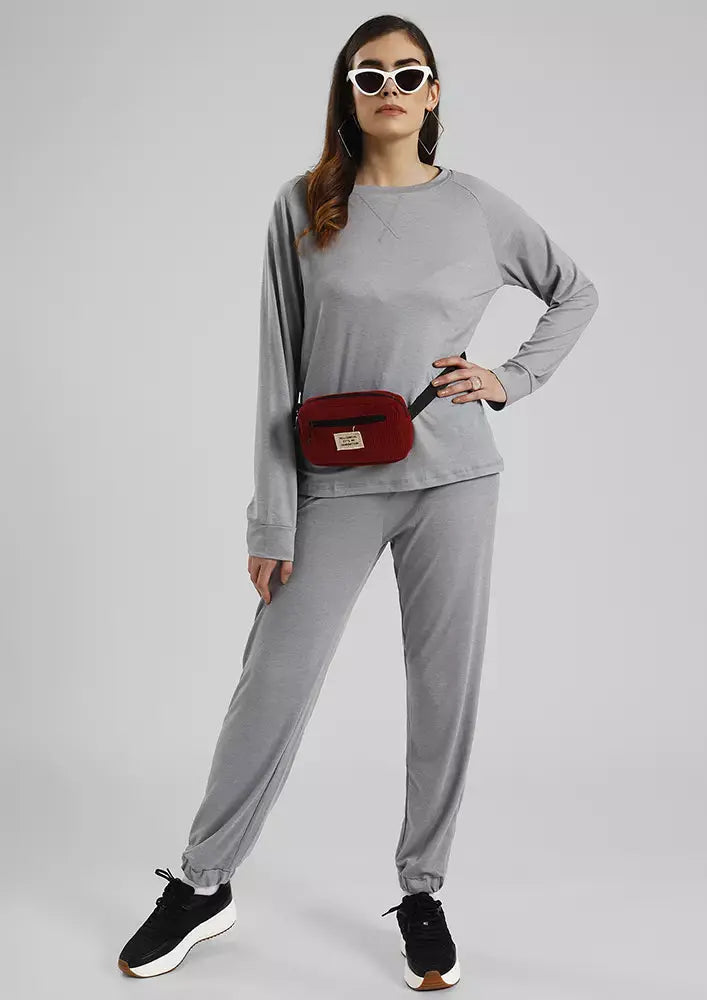 Raglon Sleeve Top And Pant Loungewear Set IKI CHIC Private Ltd