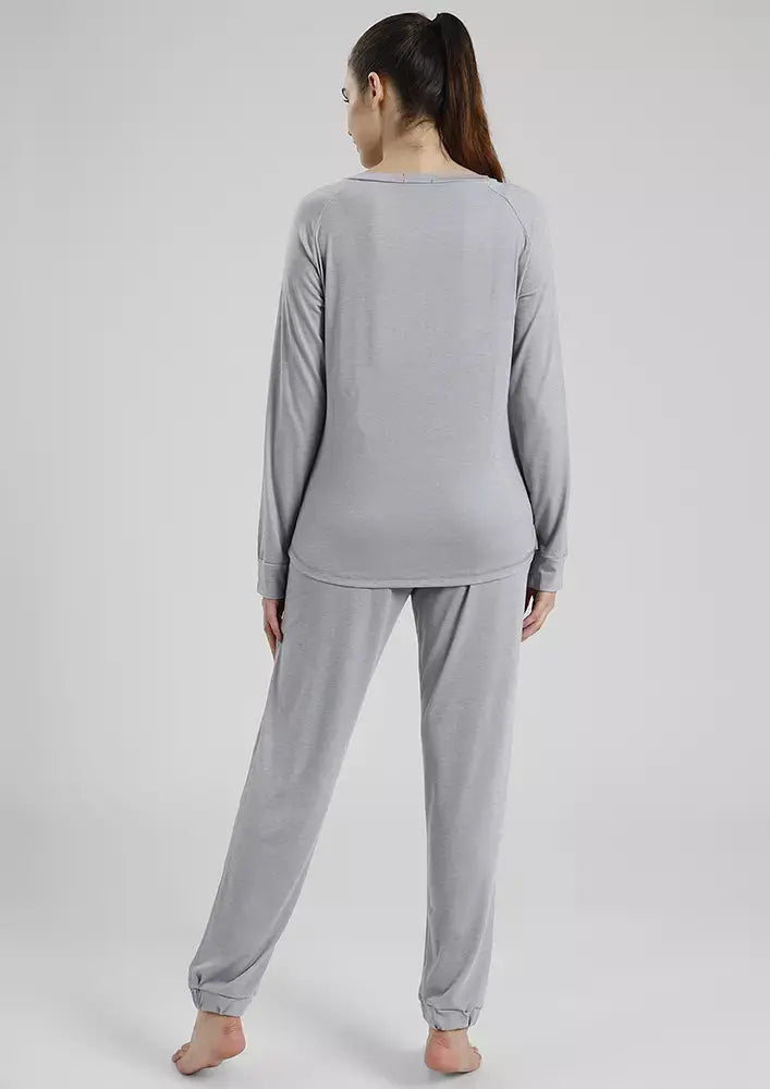Raglon Sleeve Top And Pant Loungewear Set IKI CHIC Private Ltd