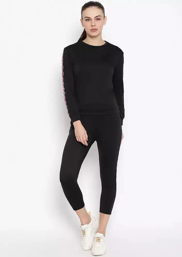 Side Striped Sweatshirt With Pyjama Set IKI CHIC Private Ltd